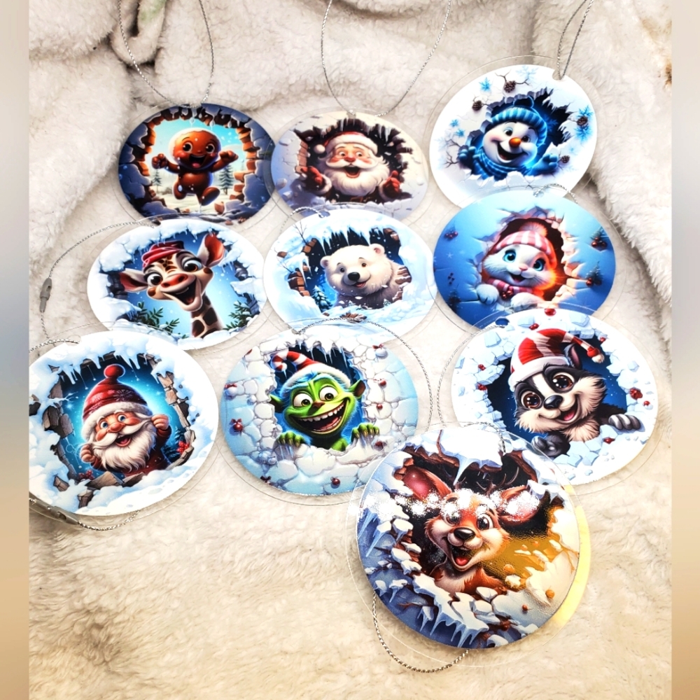 10pc Christmas Ornaments, New